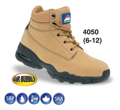steel toe boots with air bubble