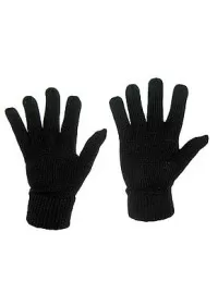 Knitted Full Finger Gloves Black ACGBL01