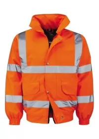 Custom Printed Orange Hi Vis Bomber Jacket