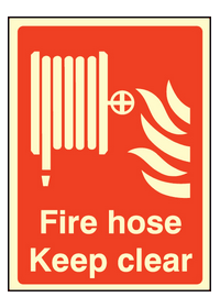 Fire hose keep clear sign