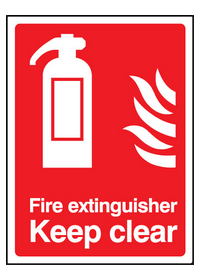 Fire Extinguisher keep clear sign