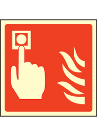 Fire alarm call point symbol sign