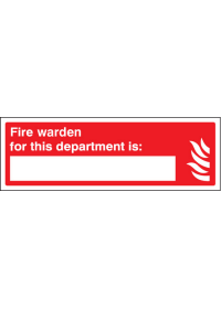 Fire warden for department sign