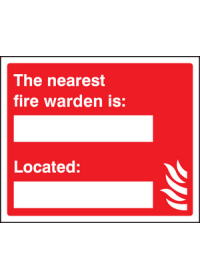 The nearest fire warden is sign