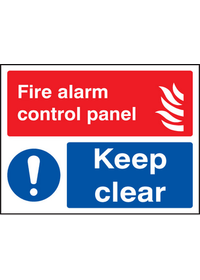 Fire alarm control panel keep clear sign