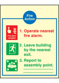 Fire action EEC sign