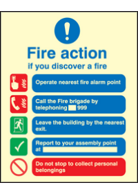 Fire action manual dial without lift sign