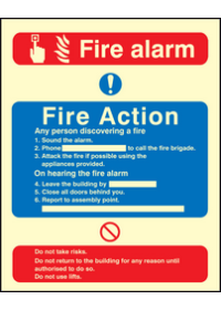 Fire action/call point without lift sign