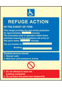 Refuge action sign