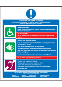 Evacuation for disabled people sign