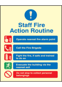 Staff fire action sign