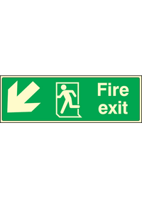 Fire exit down and left sign
