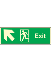 Exit up and left sign