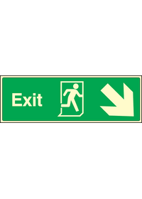 Exit down and right sign