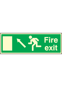 Fire exit up and left sign