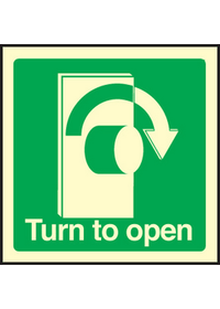 Turn to open right sign