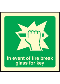 Break glass for key sign
