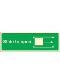 Slide to open right sign