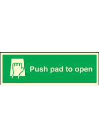 Push pad to open sign