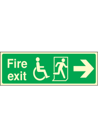 Disabled fire exit right sign