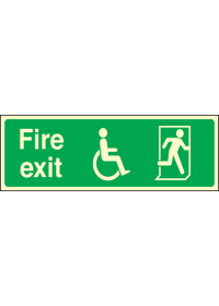 Disabled final fire exit sign