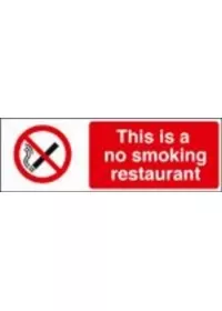 This is a no smoking restaurant sign