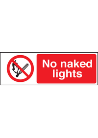 No naked lights sign