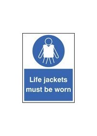 Life jackets must be worn sign