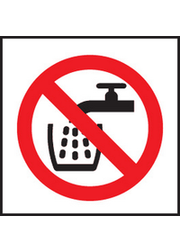 Not drinking water sign