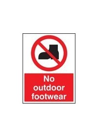 No outdoor footwear sign