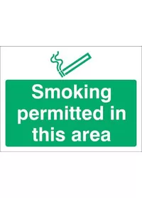 Smoking permitted in this area sign
