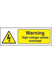 Warning high voltage cables overhead sign