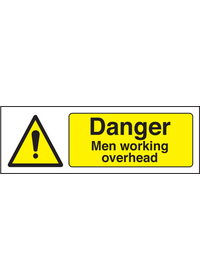 Danger men working overhead sign