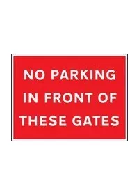 No parking in front of these gates sign