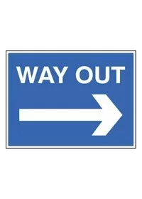 Way out right sign