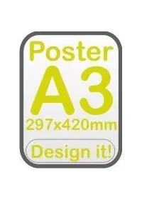 Custom Printed Poster A3 size 297mm x 420mm
