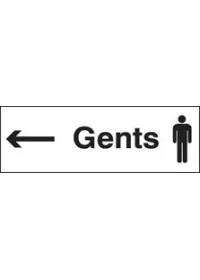 Gents arrow left sign