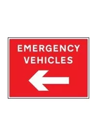 Emergency vehicles left sign