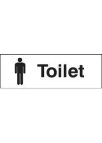 Toilet with male symbol sign