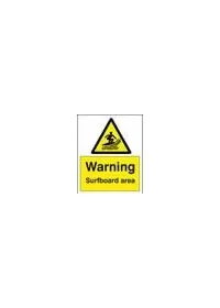 Warning surfboard area sign