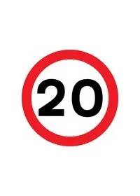 20 MPH speed limit sign