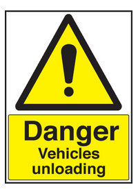 Vehicles unloading sign