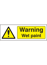 Warning wet paint sign