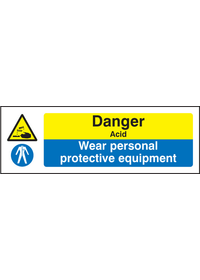 Danger acid wear PPE sign