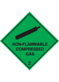 Non Flammable compressed gas 2 sign