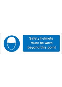 helmets must be worn beyond point sign