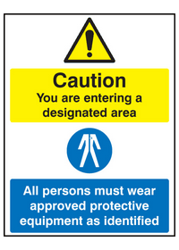 Designated area clothing safety sign