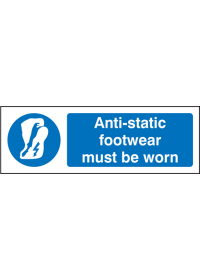 Anti static footwear must be worn sign
