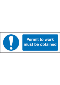 Permit to work must be obtained sign