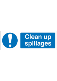Clean up spillages sign